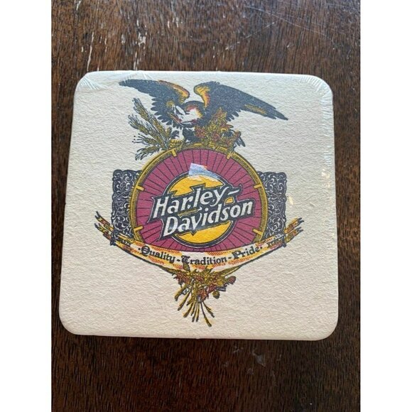 - Harley Davidson Coasters New in Package of 10 Coasters Bar - Picture 1 of 2